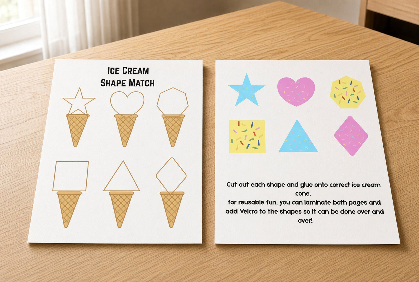 Ice Cream Cone Shapes Printable