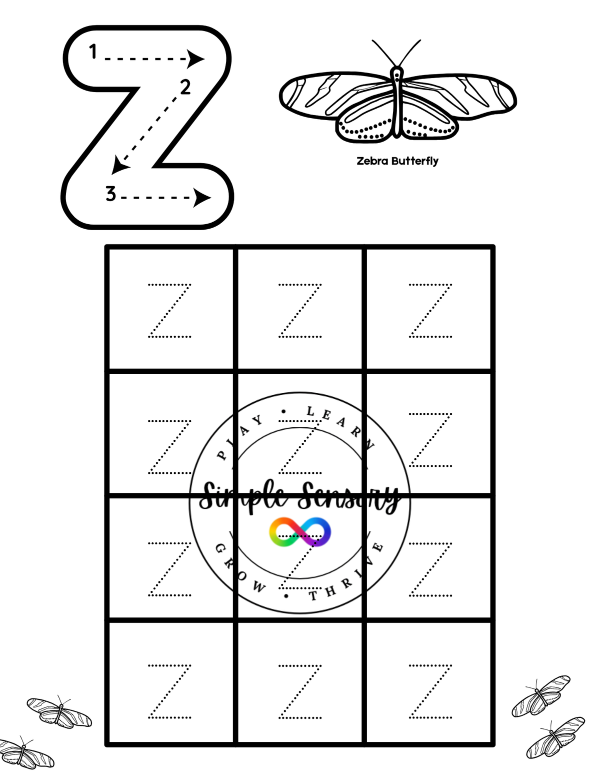Bug Lowercase Alphabet Tracing Printable